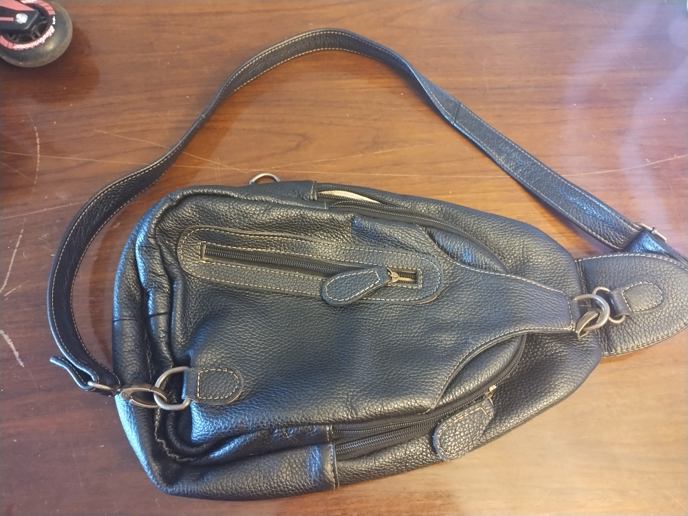 Black Leather Sling Bag - photo 2