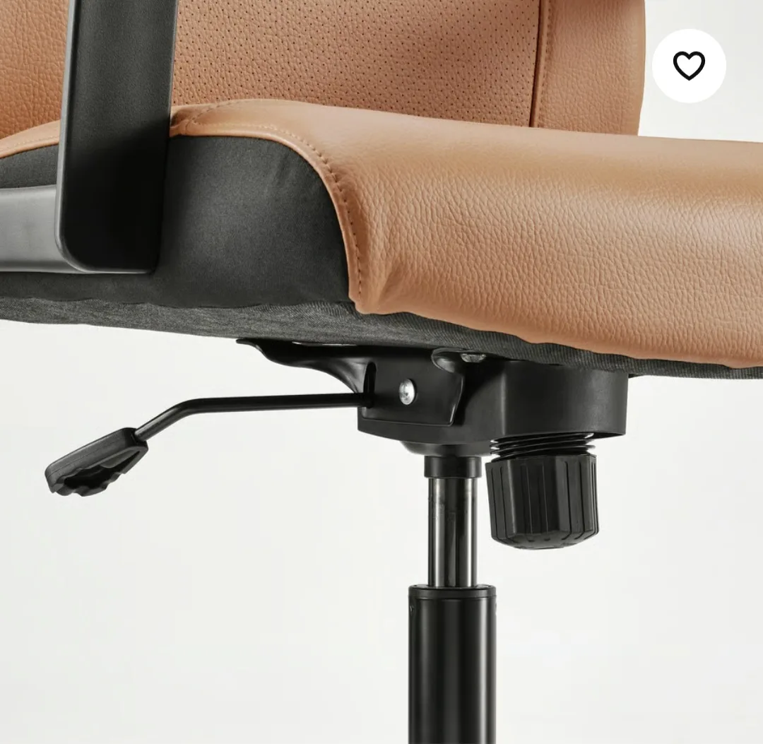 Tan Faux Leather Office Chair image indicator(2)