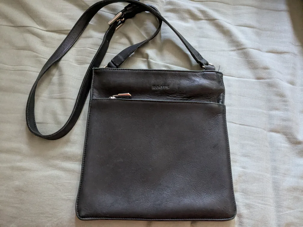 Roots Black Leather Crossbody Bag thumbnail