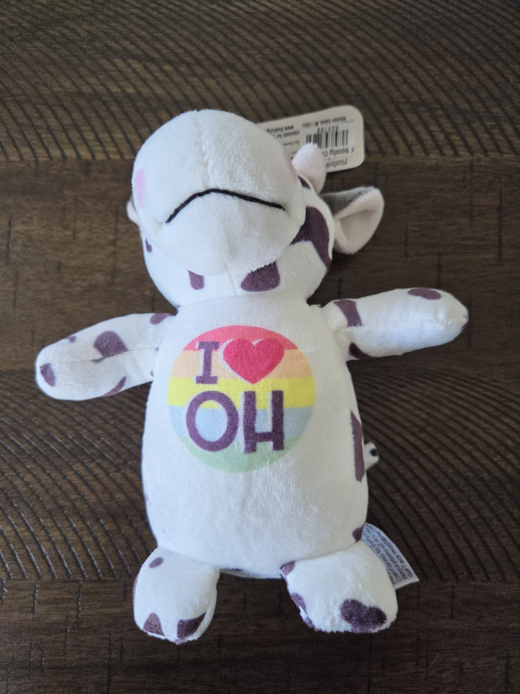 Plush Cow Stuffed Animal - "I Heart OH"