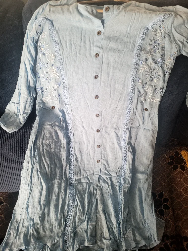 Light Blue Embroidered Dress - Size M image indicator(2)