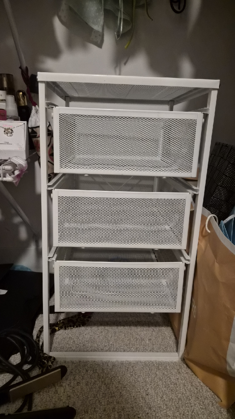 IKEA White Metal Mesh Drawer Unit