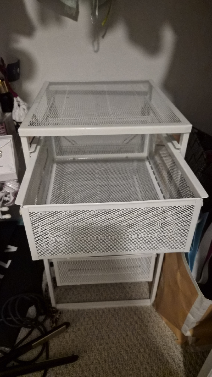 IKEA White Metal Mesh Drawer Unit - photo 2