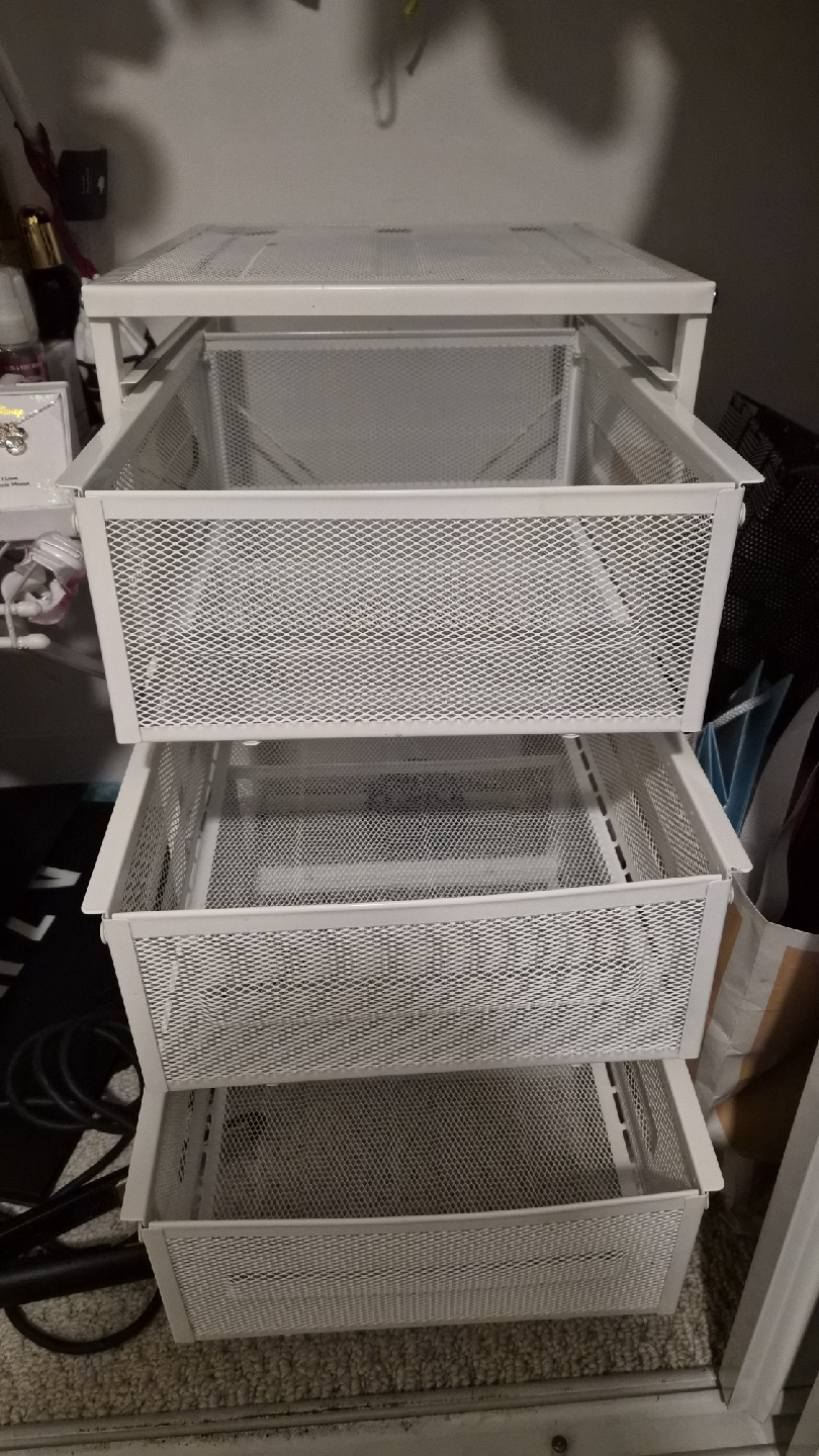 IKEA White Metal Mesh Drawer Unit - photo 3
