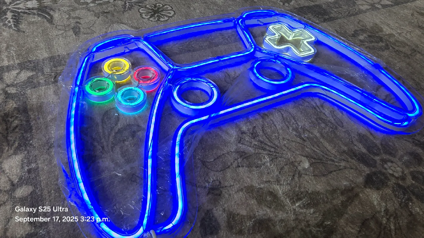 Gamer Neon Sign - Gamepad Shaped thumbnail