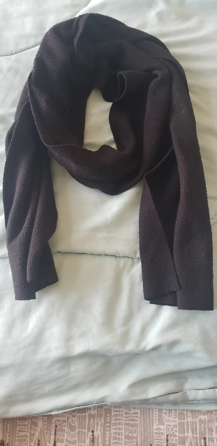Black fleece winter scarf thumbnail