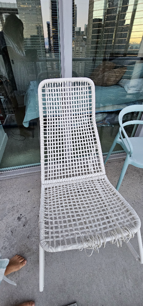 White Wicker Outdoor Patio Chair