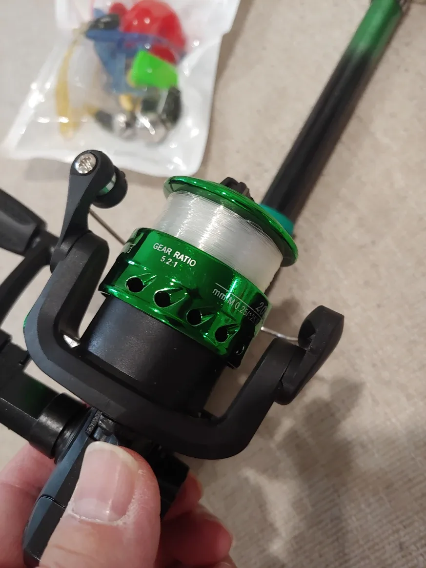 Fishing Rod & Reel Combo, Twlescopic, New, Green color image indicator(4)