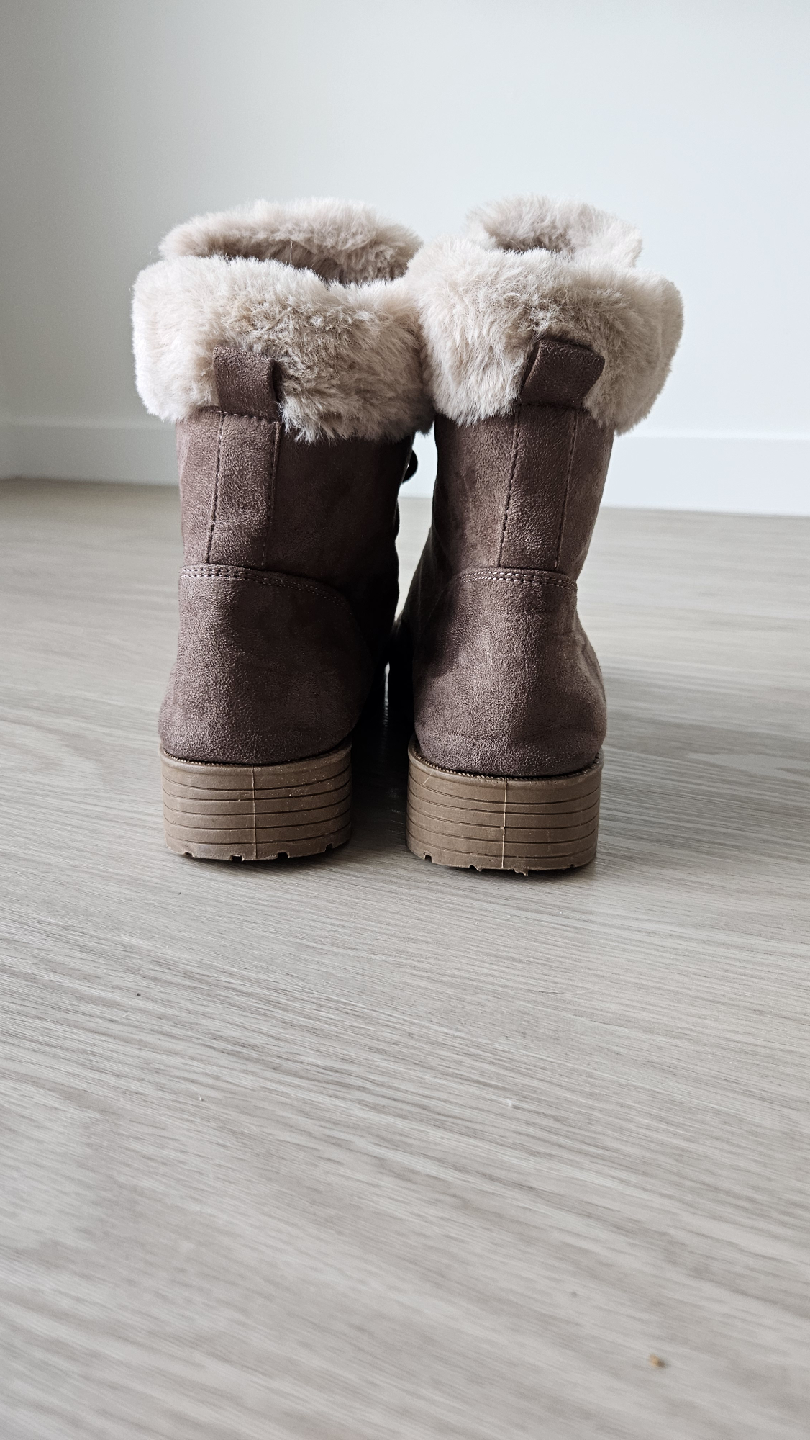 Brown Faux Suede Winter Boots - photo 3