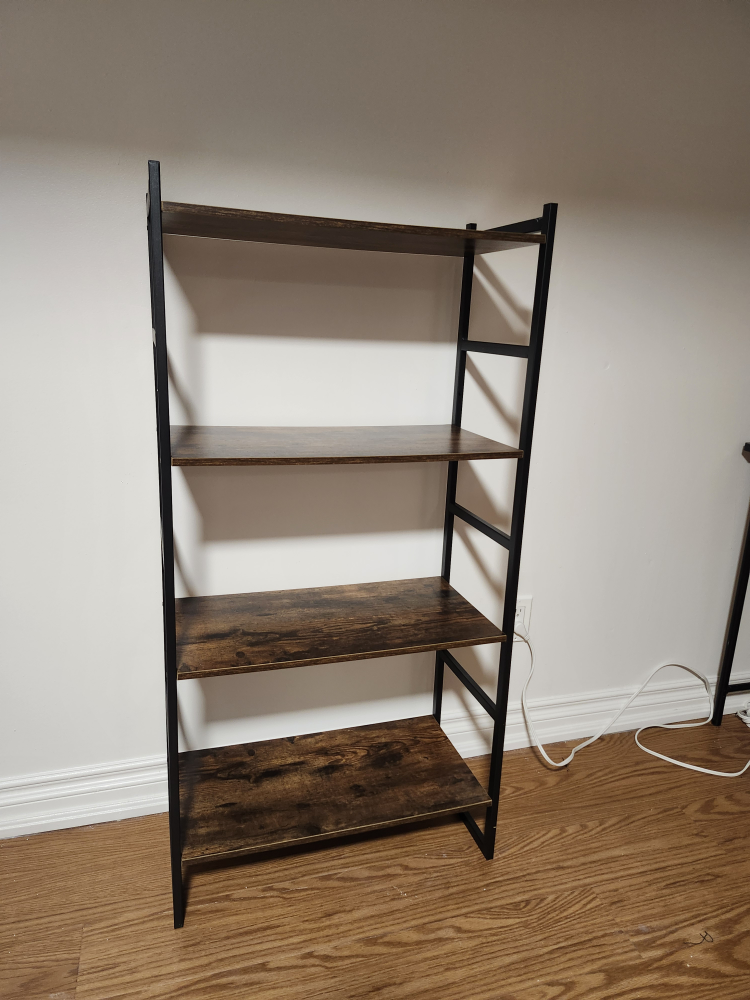 4-Tier Ladder Shelf - Brown & Black - photo 2