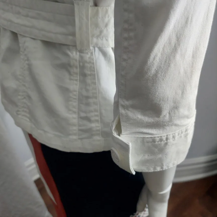 Casual Pure Comfort White Belted Jacket - M/M image indicator(10)