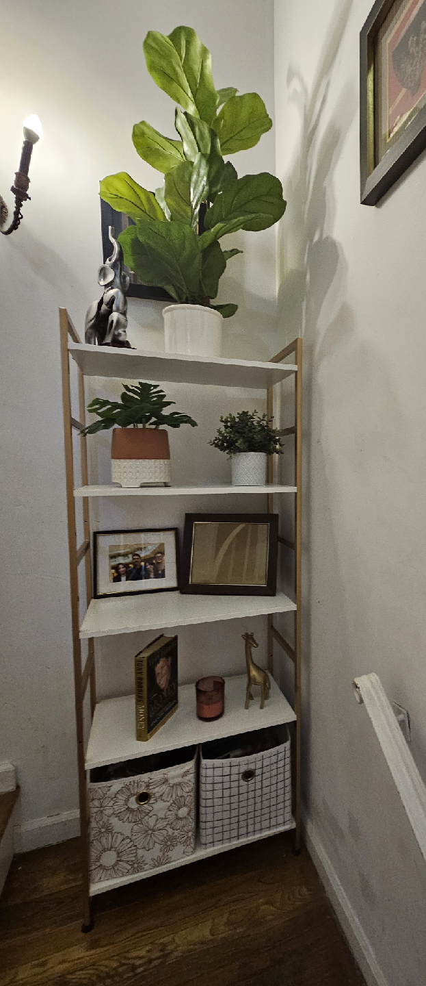 White & Gold 5-Tier Bookshelf - photo 2