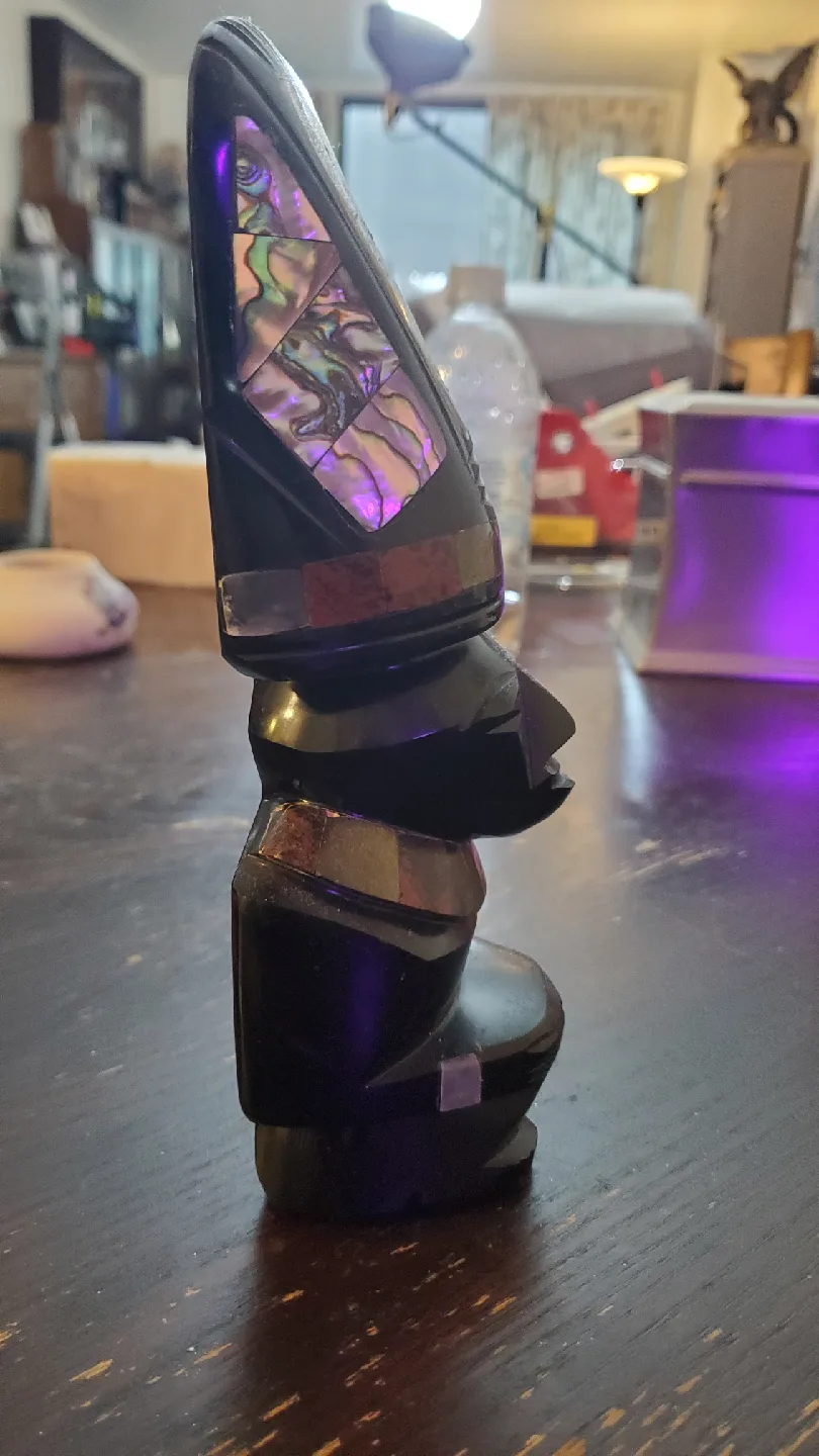 Vintage Obsidian Stone Carved Totem Figurine image indicator(2)