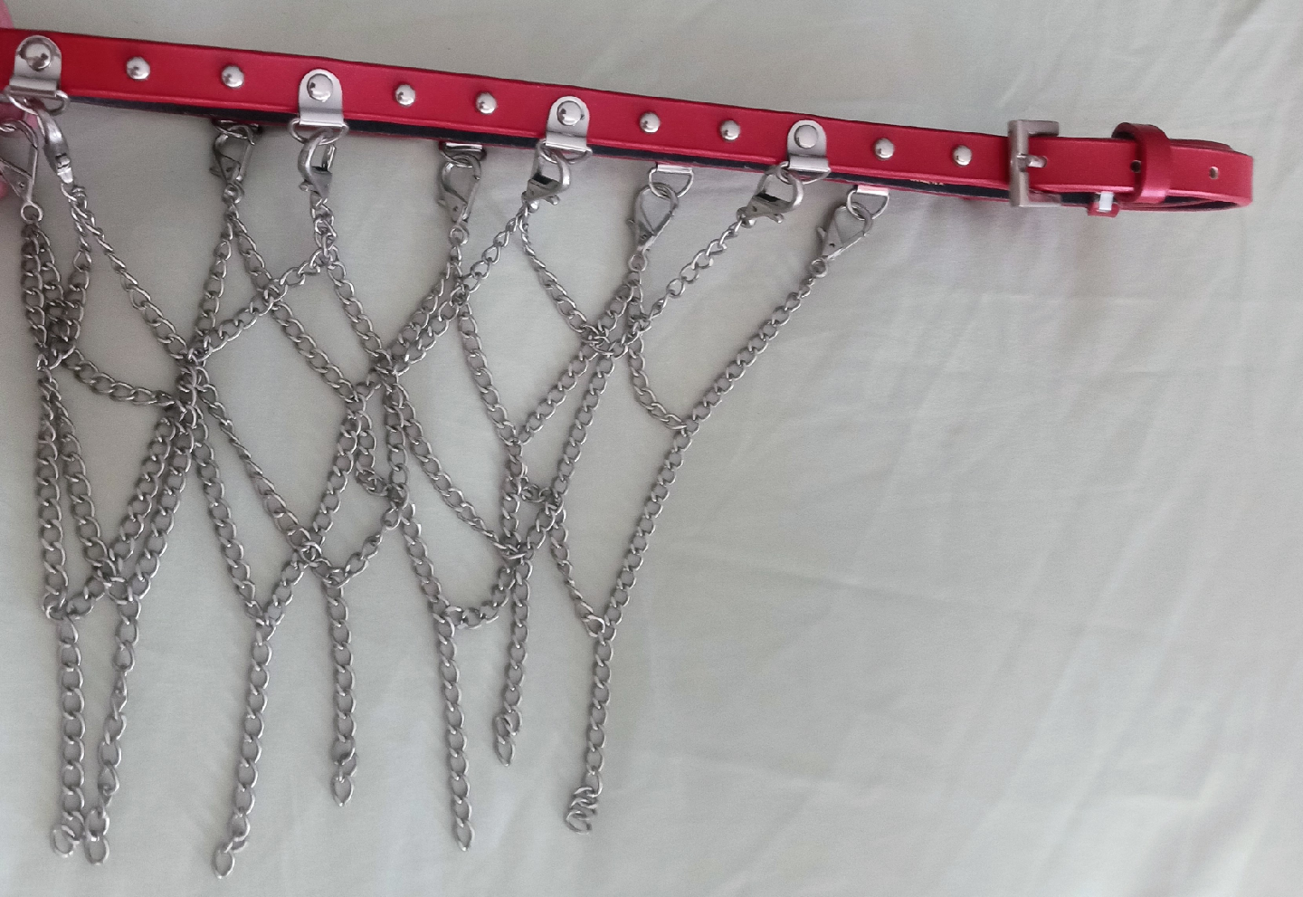 Y2K Red Chain Belt S/M - photo 2