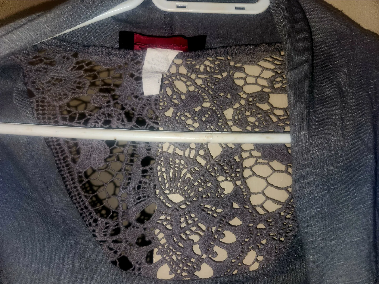 Torrid Gray Cardigan with Lace Detail image indicator(2)