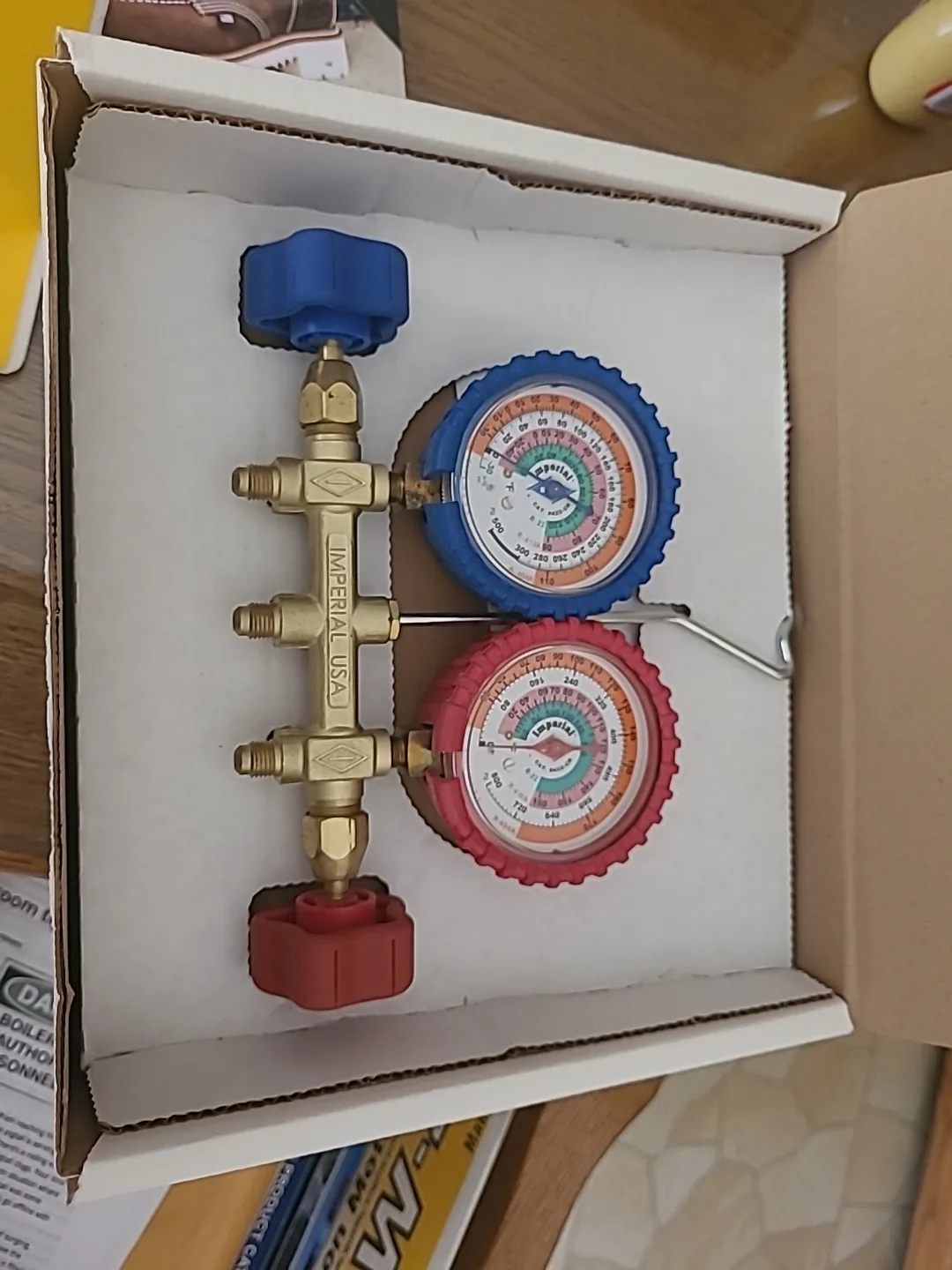 Imperial 421C AC Manifold Valve Brass W Hoses A/C 422-CB 422-CR image indicator(2)