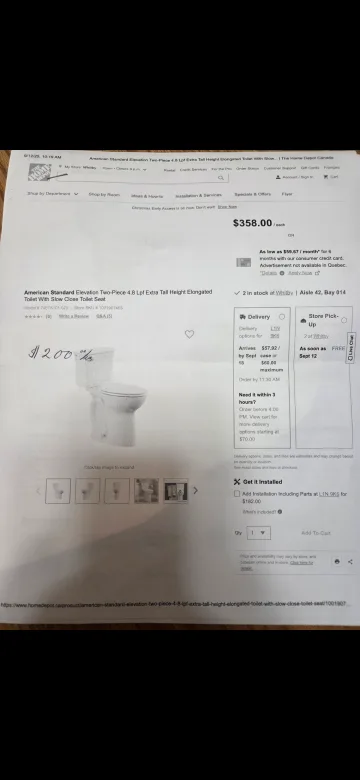 American Standard Elevation Toilet -  New! image indicator(2)