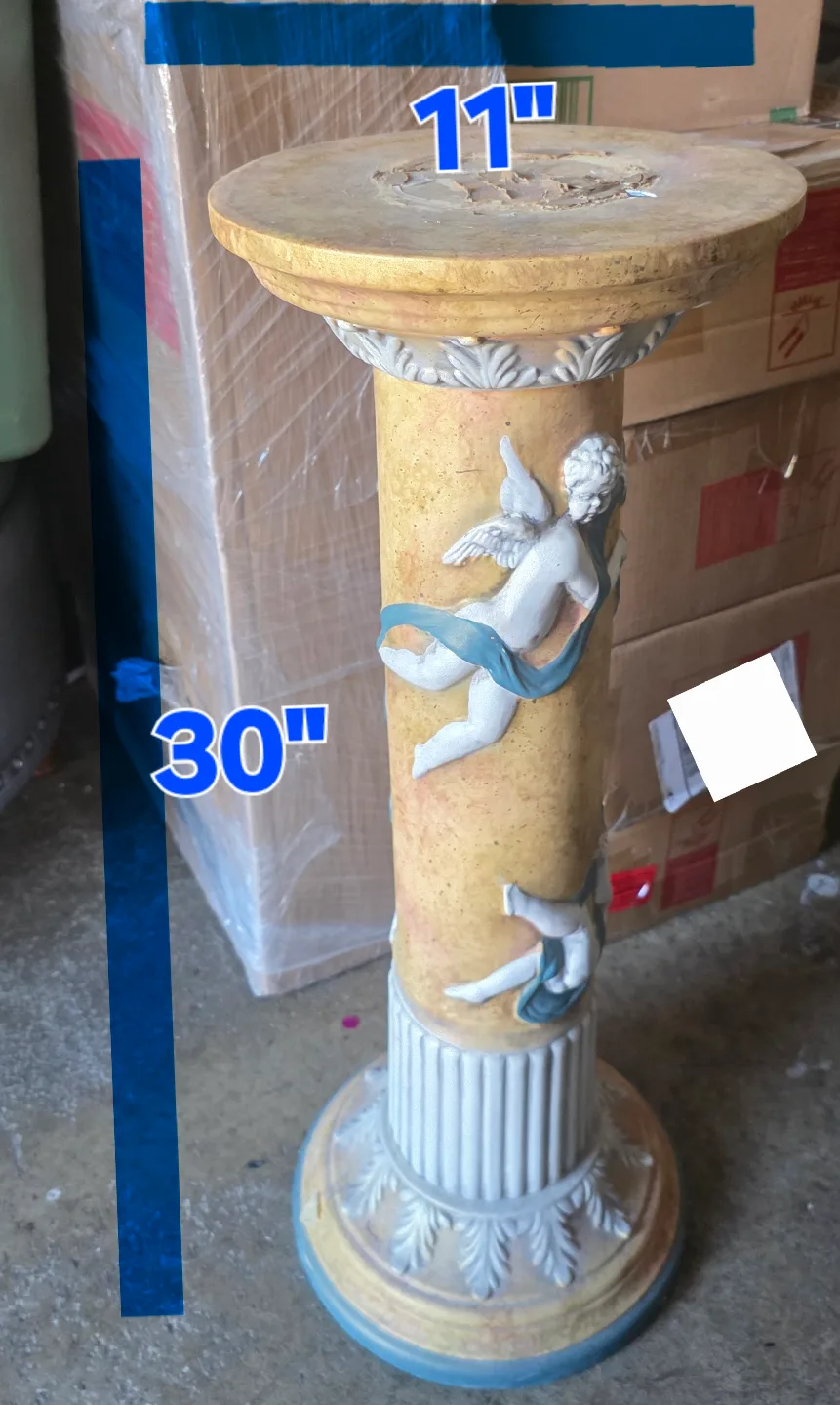 Decorative Angel Pedestal Table - 30" Tall image indicator(2)