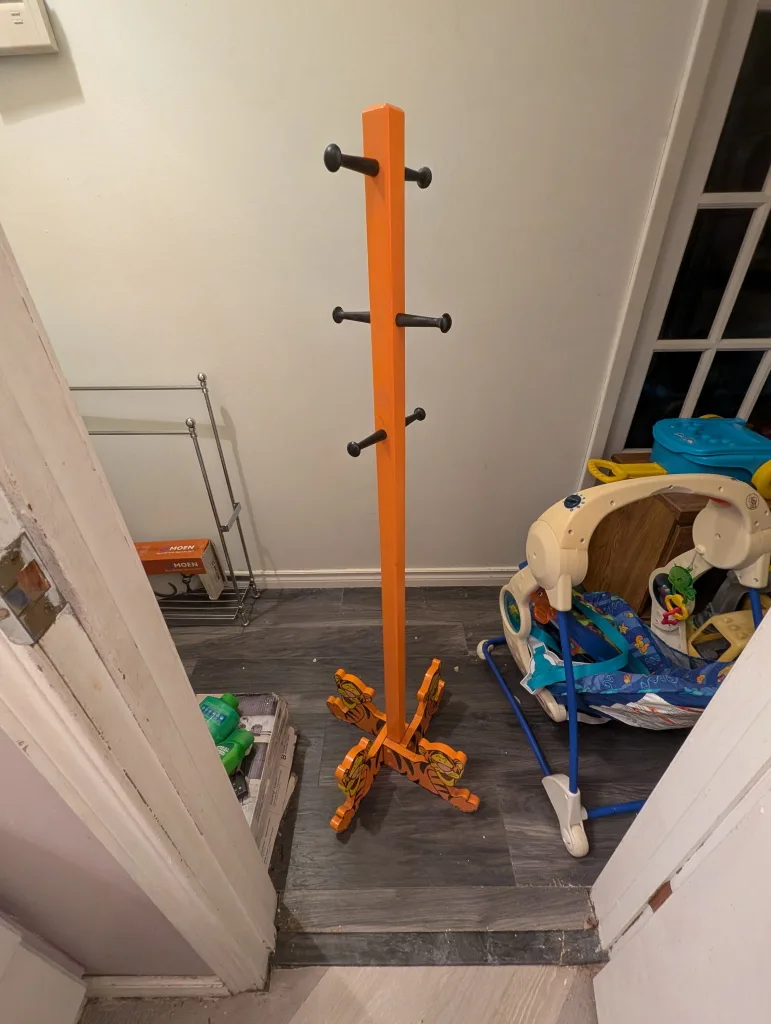 Kids' Orange Wooden Coat Rack - Tigger Design thumbnail