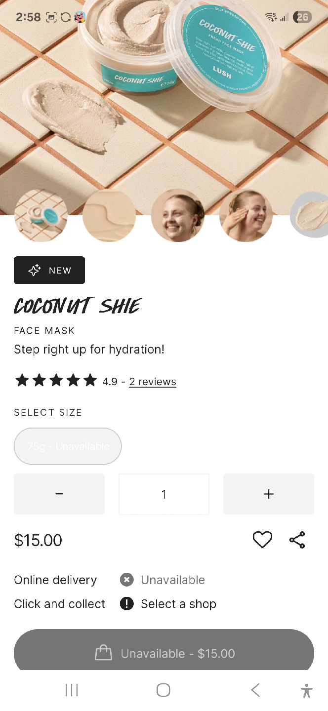 Lush Coconut Shy Fresh Face Mask