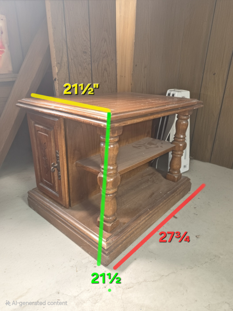 Wooden Side Table with Cabinet
