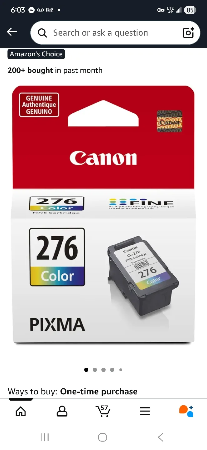 NEW Canon CL-276 Color Ink Cartridge thumbnail