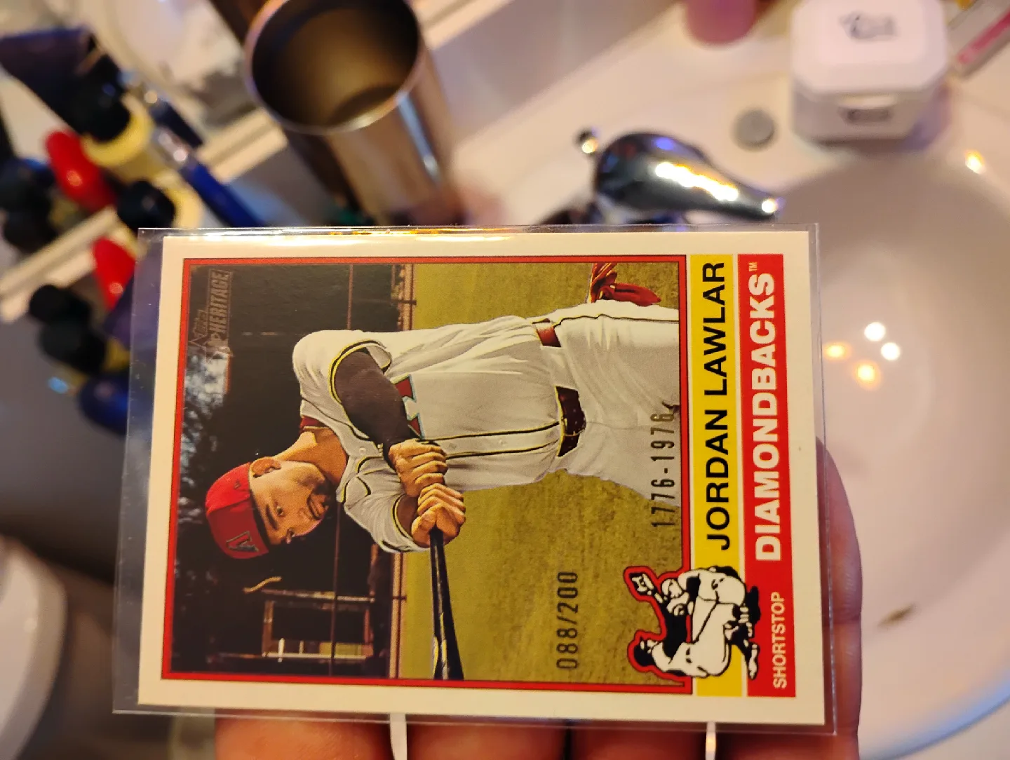 Jordan Lawlar Diamondbacks Heritage Baseball Card numbered