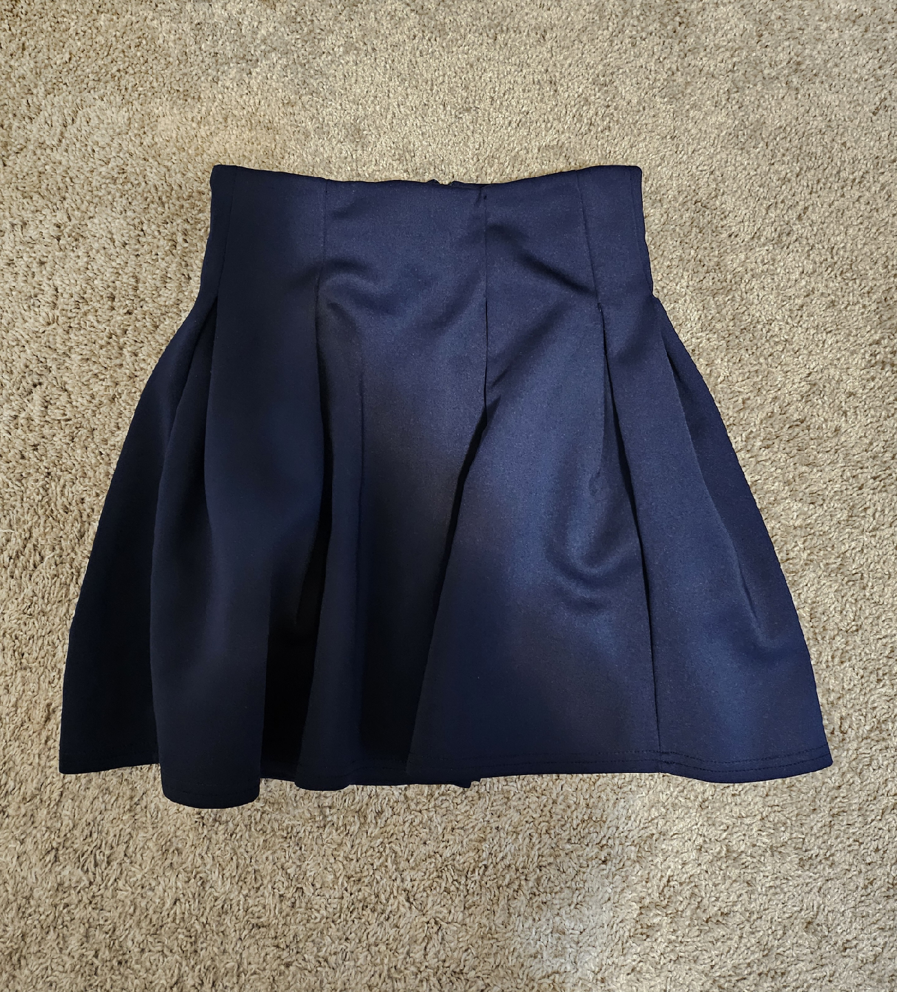 Navy Blue Pleated Skirt - Size Small