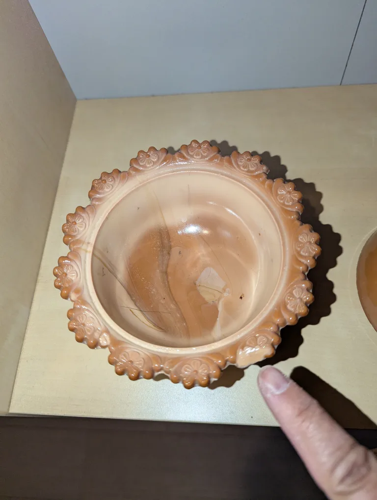 Vintage Greentown Chocolate slag glass butter dish image indicator(5)