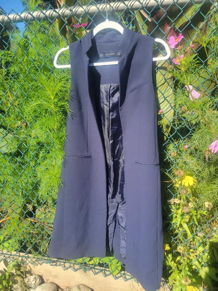 Zara Navy long xs blazer image indicator(2)