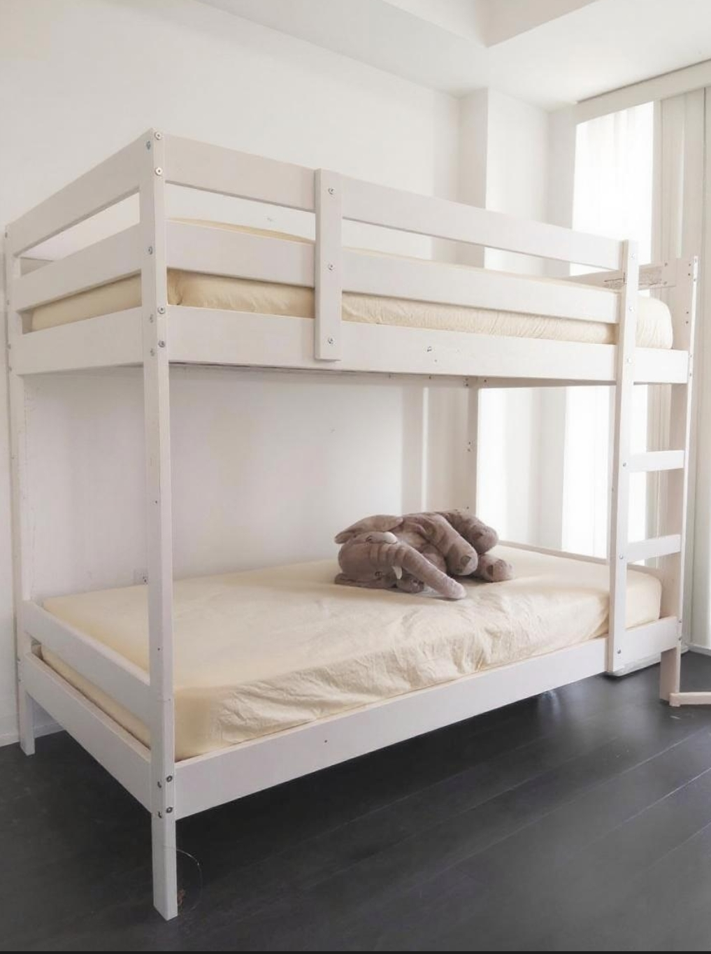 White Wooden Bunk Bed Frame