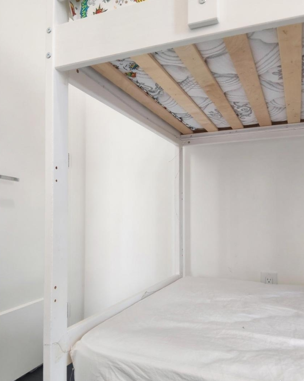 White Wooden Bunk Bed Frame - photo 2