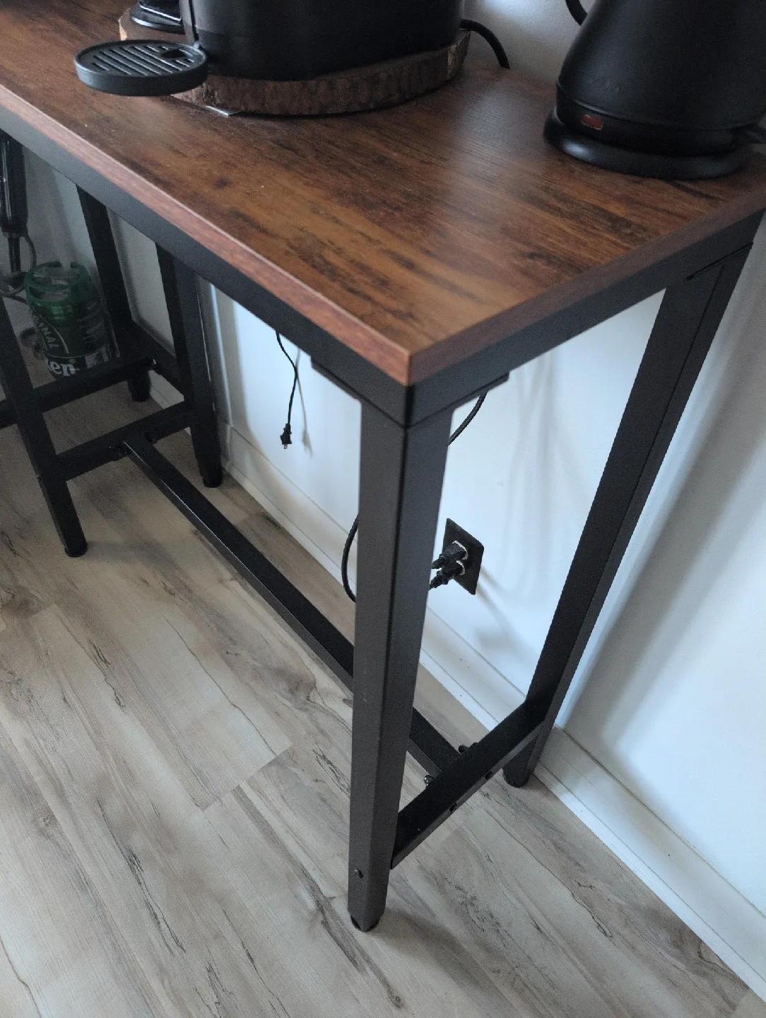 L-Shaped Brown Wood & Metal Desk image indicator(2)