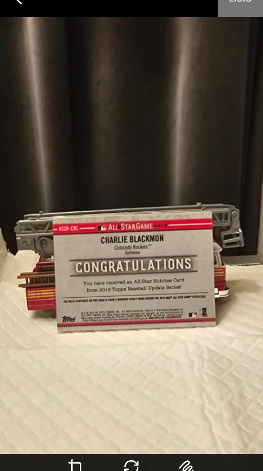 Charlie Blackmon 2019 Topps All-Star Stitches Card image indicator(2)
