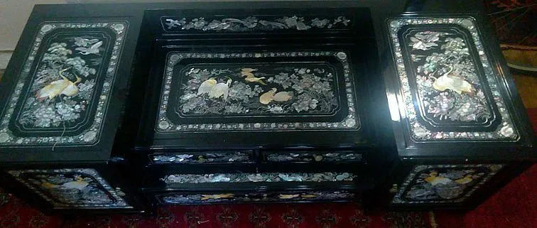 Antique Asian Vanity Desk with Mirror image indicator(4)