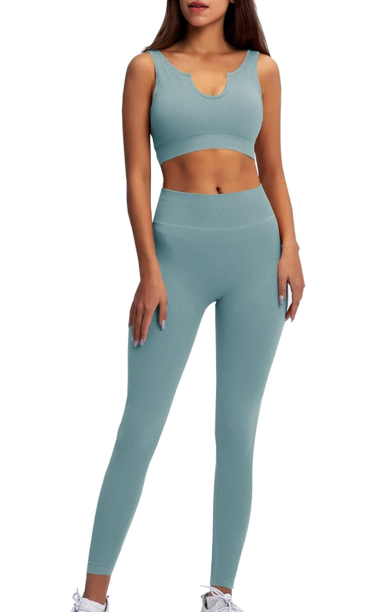 Brand New Cream Ribbed Activewear Set - photo 2