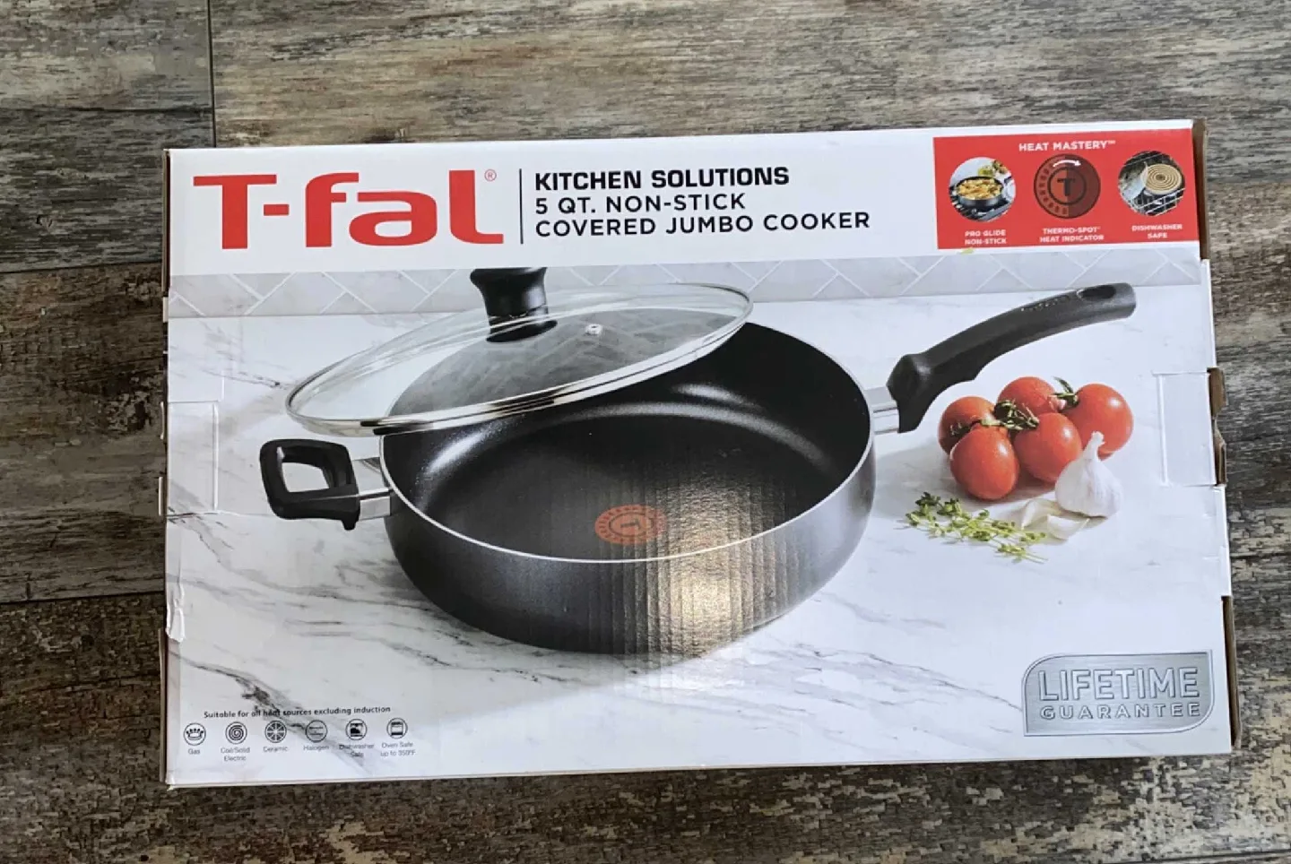 NEW T-fal 5 Qt. Non-Stick Covered Jumbo Cooker thumbnail