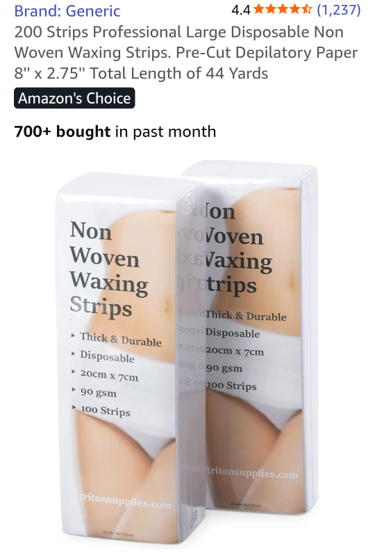 200 Waxing Strips - Non Woven