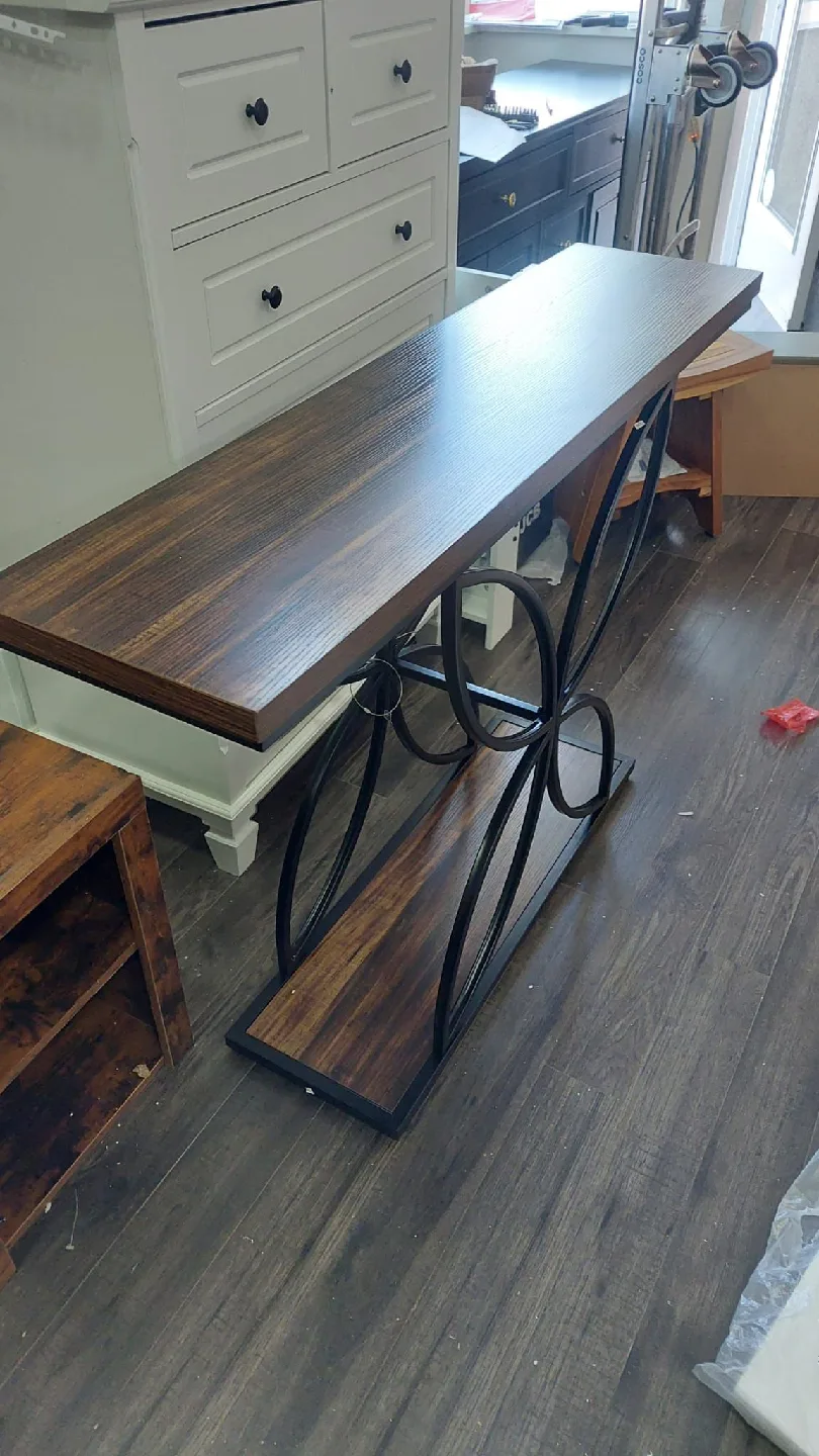 Wood & Metal Console Table image indicator(2)