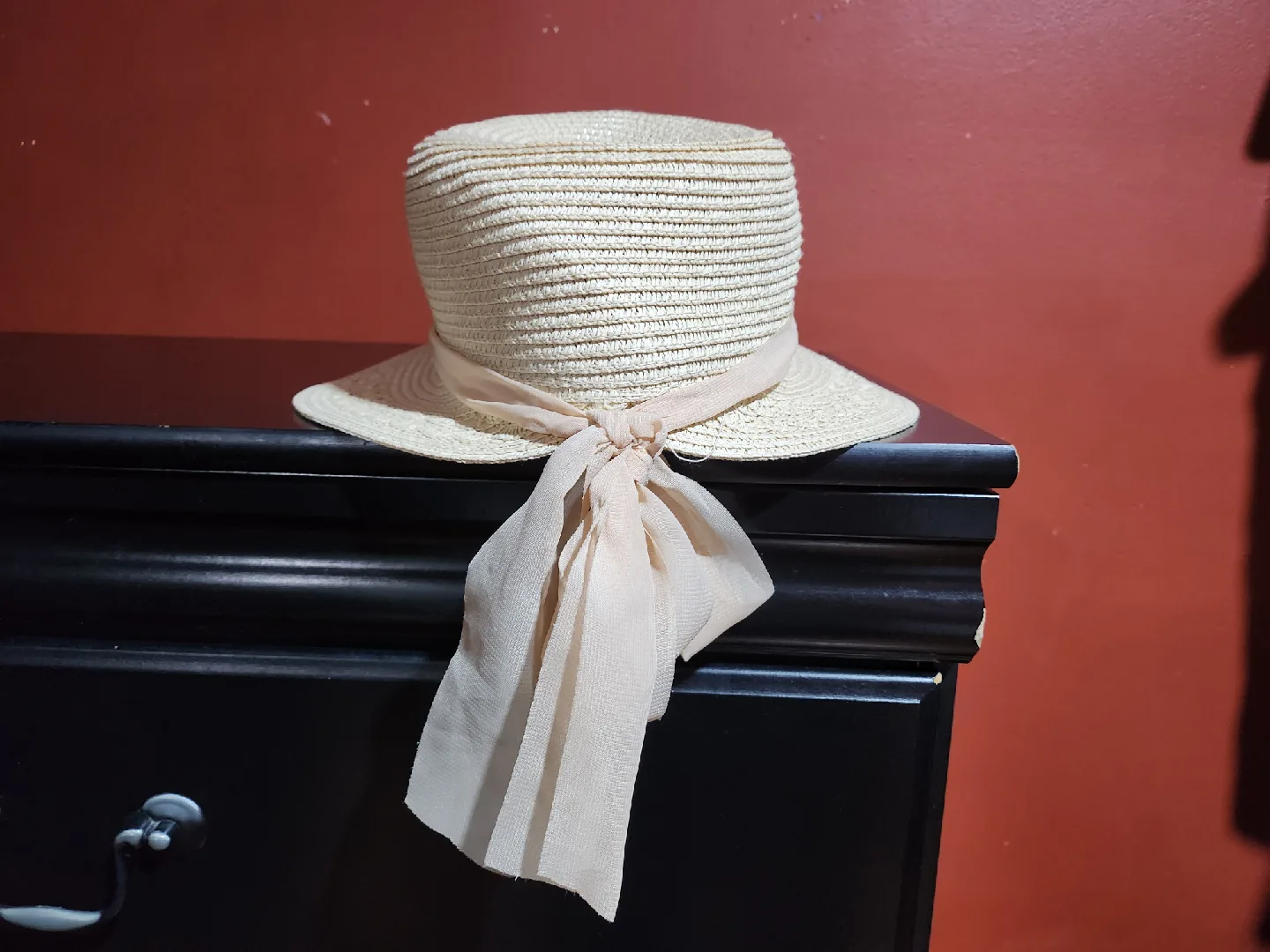 Straw Hat with Ribbon - Beige image indicator(3)