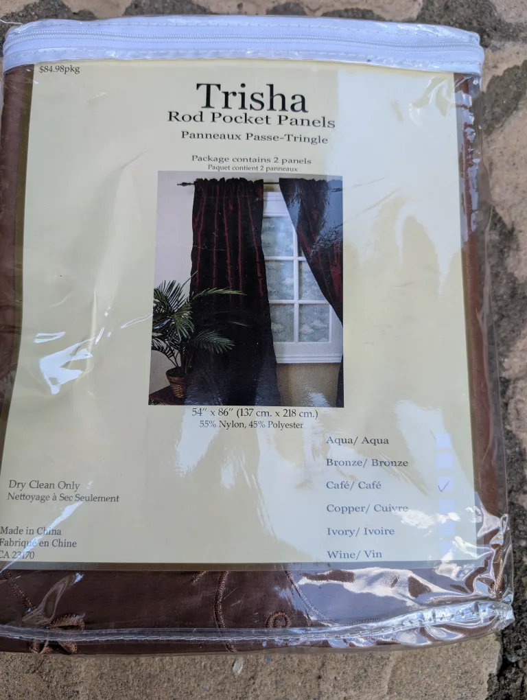 Trisha Rod Pocket Panels - Cafe Brown, 54x86 thumbnail