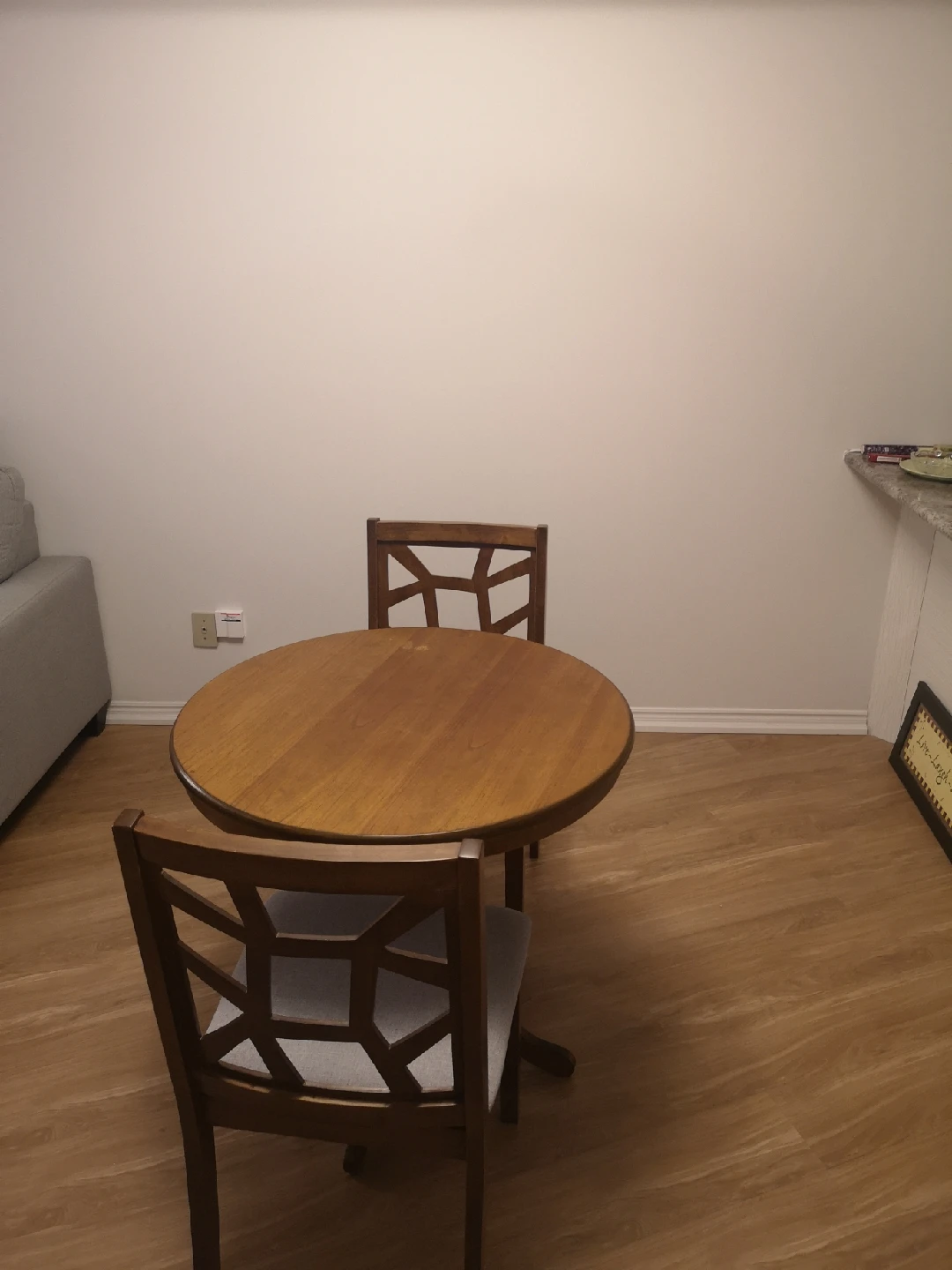 Wooden Round Dining Table with 2 Chairs