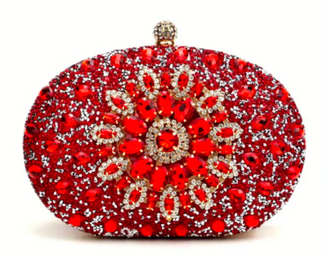 brand new Red Crystal Evening Clutch Bag image indicator(2)