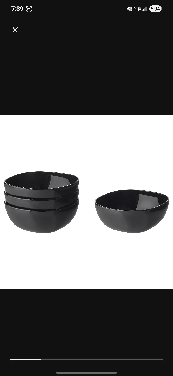 IKEA Black Bowls - 4 Pack thumbnail