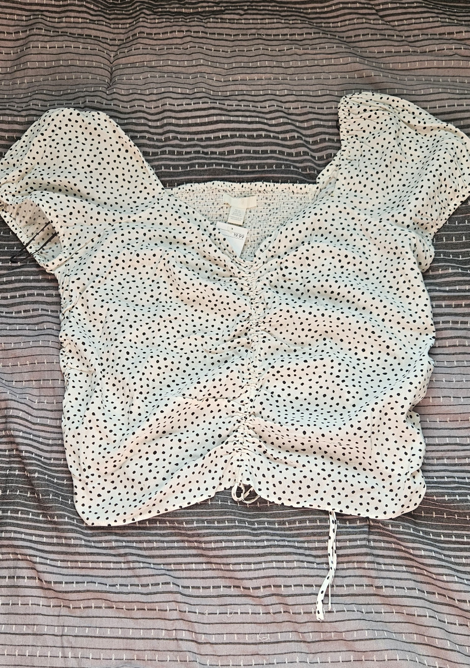 Polka Dot Crop Top - Size xl
