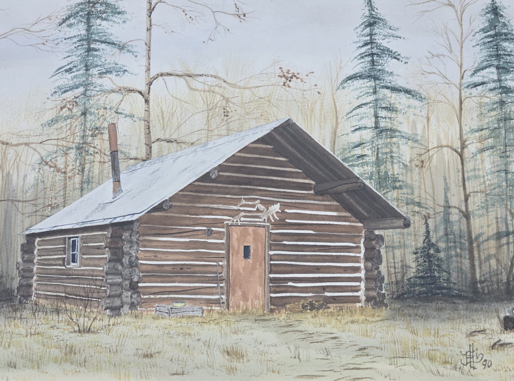 Original Watercolour Painting~Cabin in the Woods