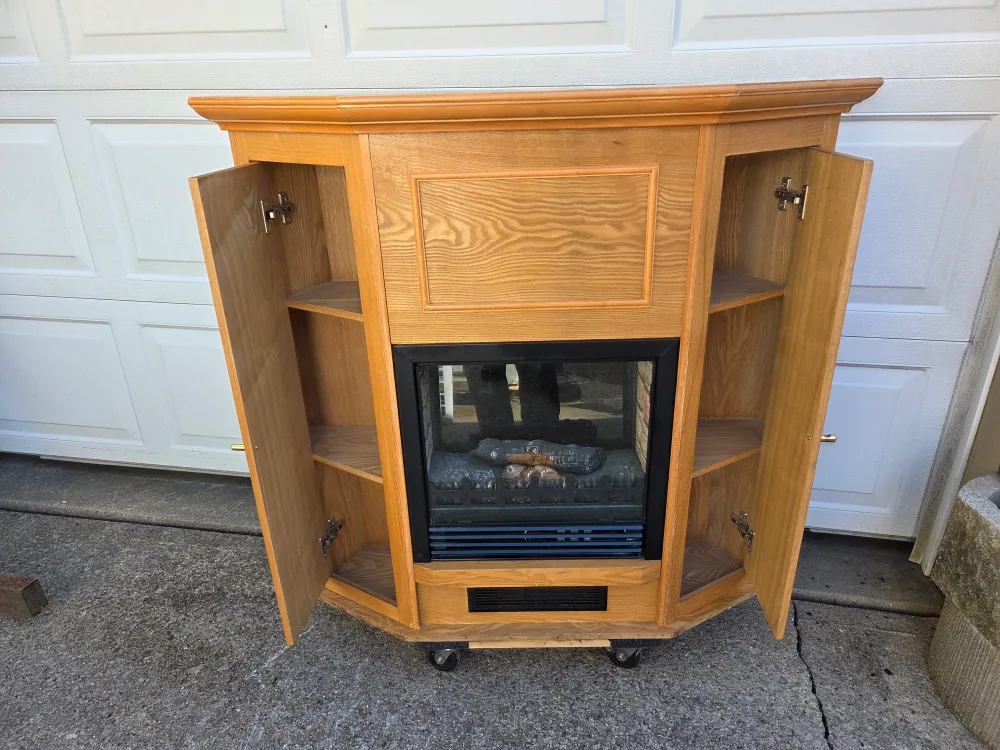 Corner Cabinet w/ Electric Fireplace Insert image indicator(2)