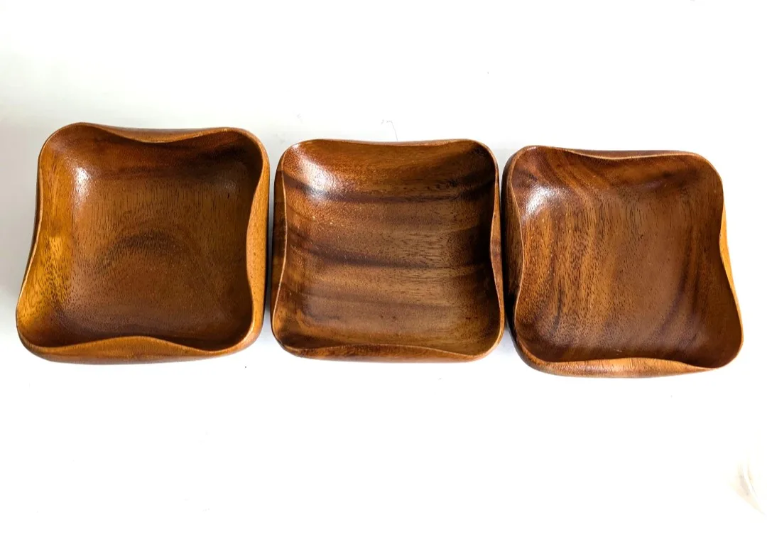 Wooden Salad Bowl Trio ~ Retro Kitchenware image indicator(6)