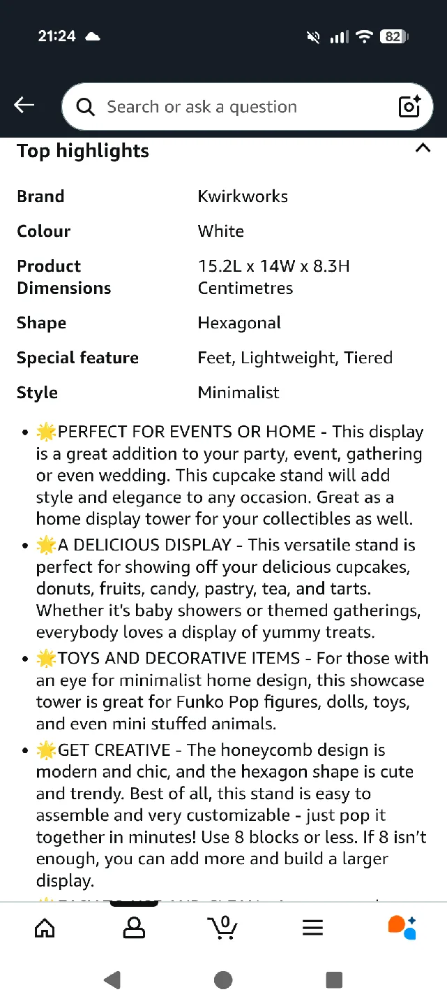 Kwirkworks White Hexagon Cupcake Stand image indicator(3)