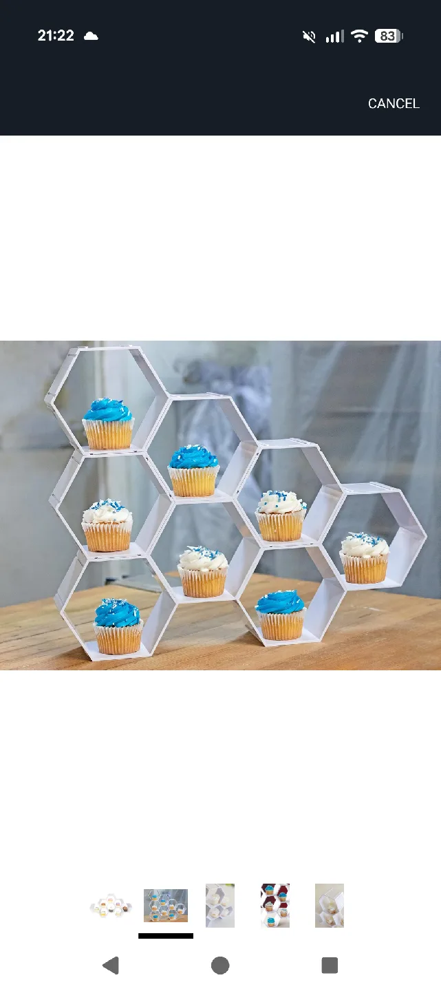Kwirkworks White Hexagon Cupcake Stand image indicator(4)